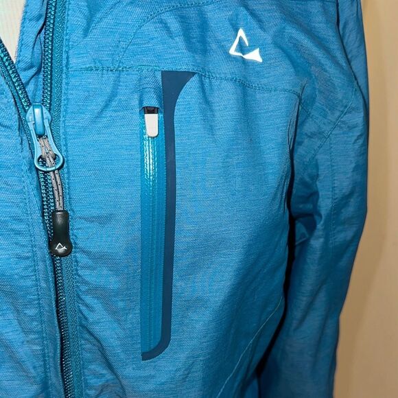 Paradox Teal Hooded All Weather Jacket with Logo Size Small - Picture 5 of 12